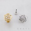 INFINITE ROUND FLOWER MULTI CZ THREADLESS (PUSH IN) 316L SURGICAL STEEL LABRET SET